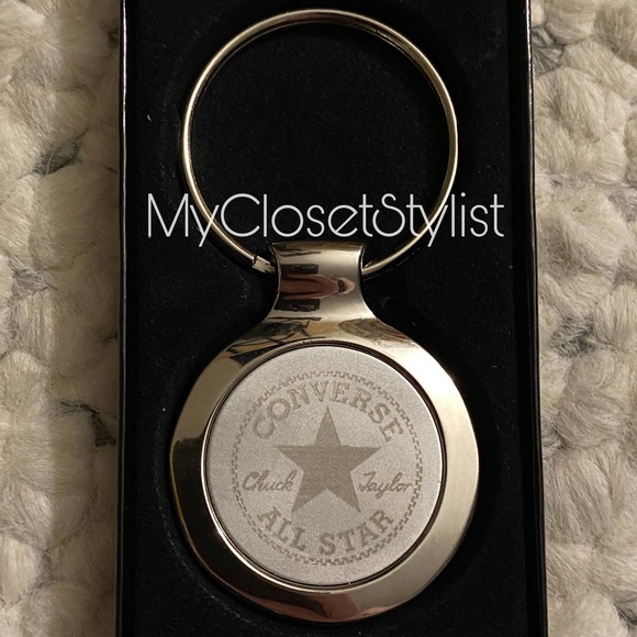 CONVERSE All Star Chrome Silver Metal Fob Keychain NEW IN BOX - Picture 4 of 5